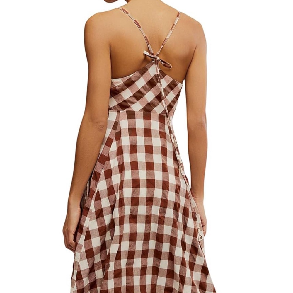 Via Gingham Cotton Seersucker Sundress Free People